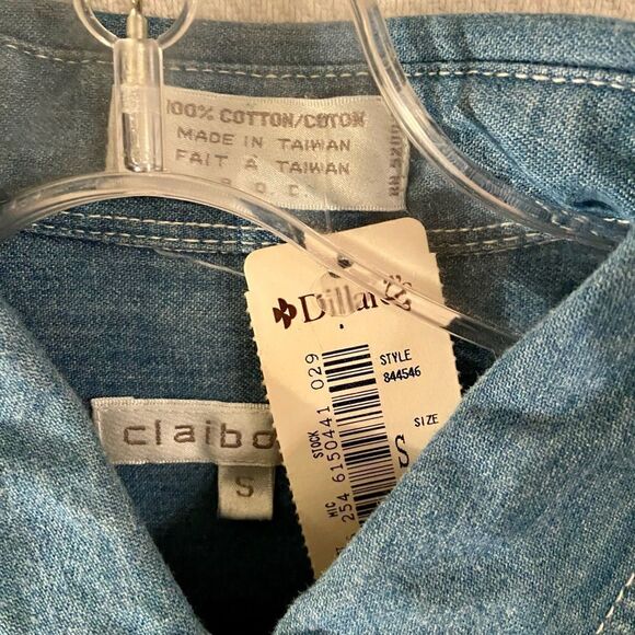 BNWT Claiborne Men's Chambray Button Down Sz M EUC - Picture 8 of 9